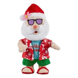Holiday Time Aloha Dancing Santa Mele Kalikimaka Animated Plush Christmas Toy13”